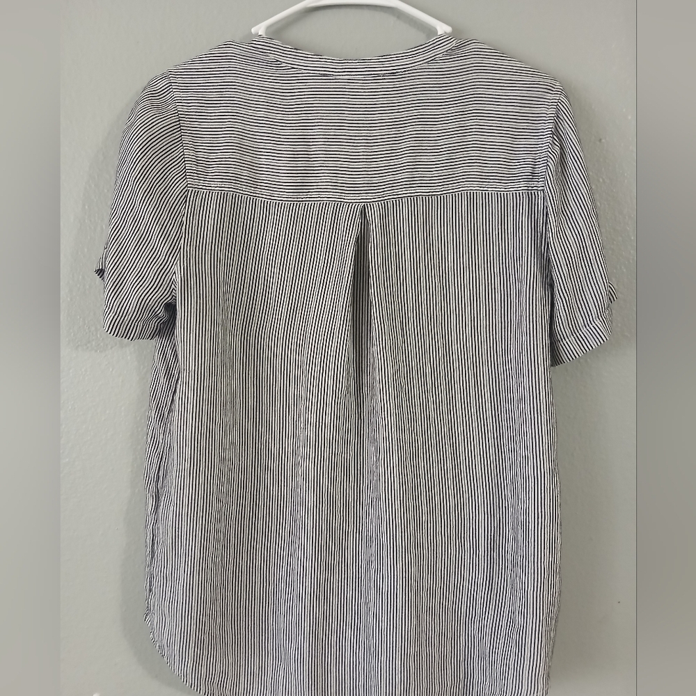Lucky Brand Striped Short Sleeve‎ Blouse - Picture 7 of 7